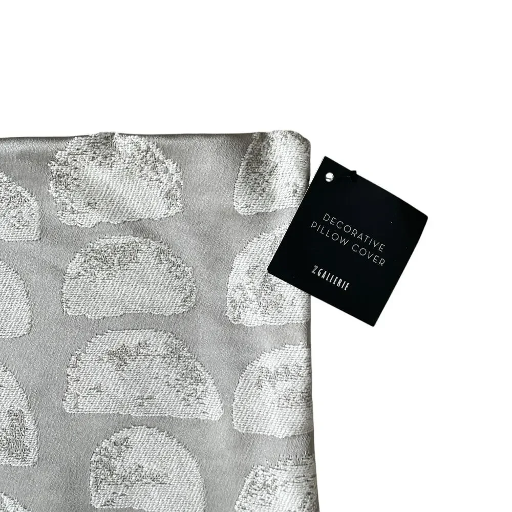 (2) Z Gallerie Naomi Decorative Pillow Covers 22x22 Gray & White $120 New